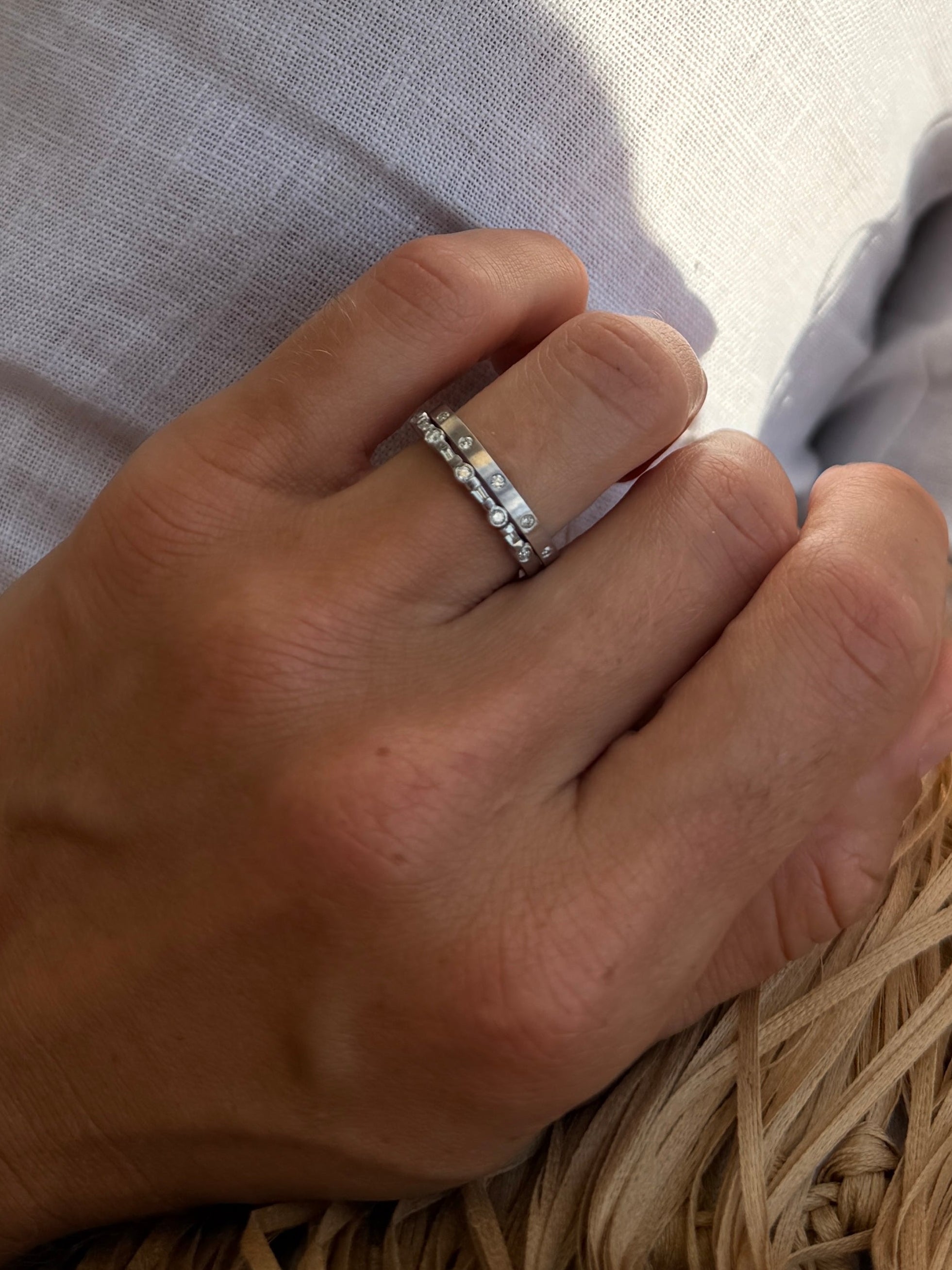 Dainty Flush Round Diamond Band