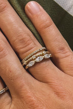 East-West Marquise Diamond Trio Ring