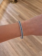 Round Blue Diamond Bangle