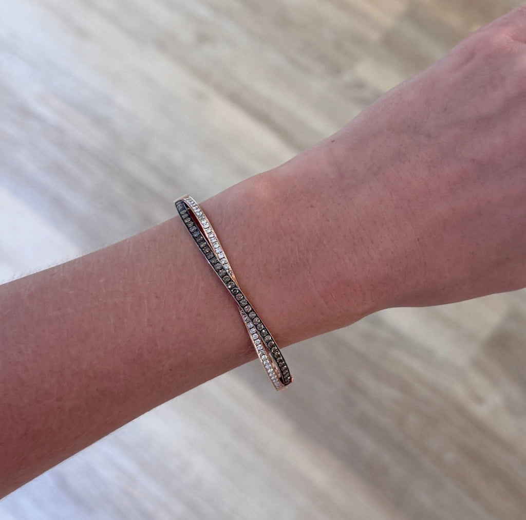 Chocolate Diamond Criss Cross Bangle