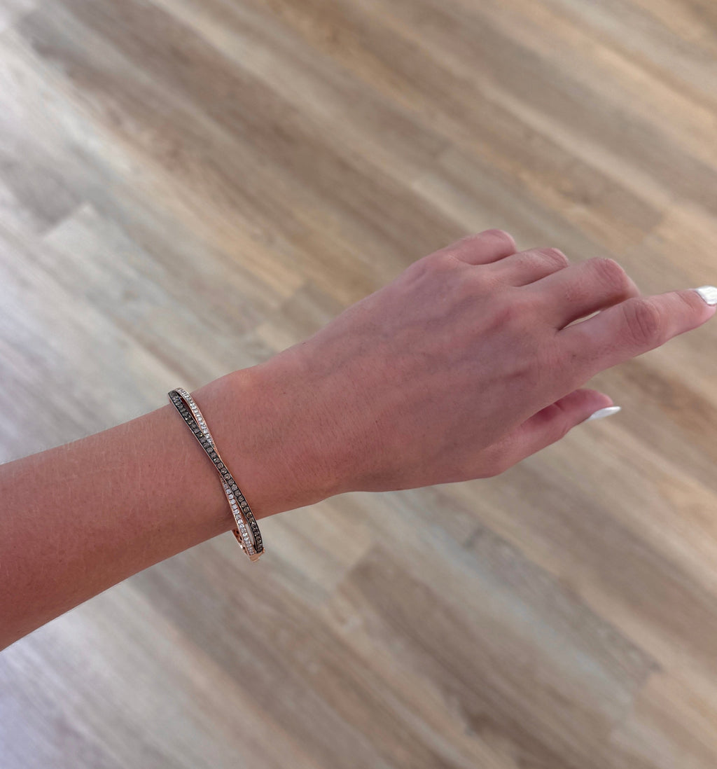 Chocolate Diamond Criss Cross Bangle