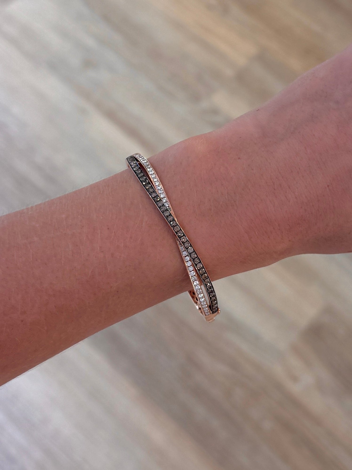 Chocolate Diamond Criss Cross Bangle