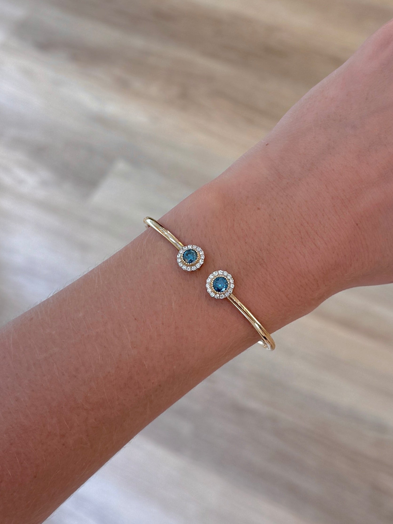Double Blue Diamond Bangle