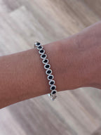 Oval Sapphires & Diamond Halo Bangle
