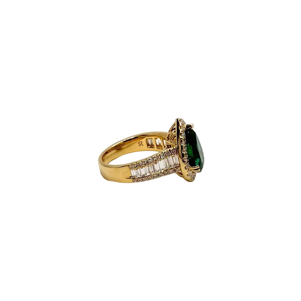 Pear Zambian Emerald Cocktail Ring