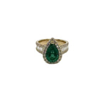Pear Zambian Emerald Cocktail Ring
