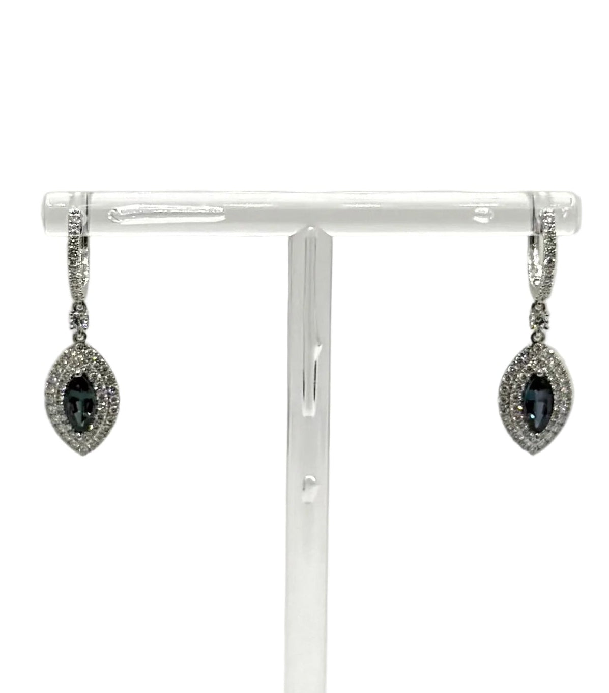 GUB Certified Marquise Alexandrite Drop Earrings