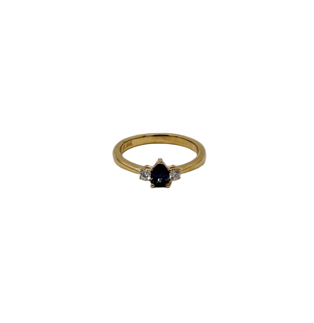 Dainty IGI Pear Shaped Alexandrite Ring
