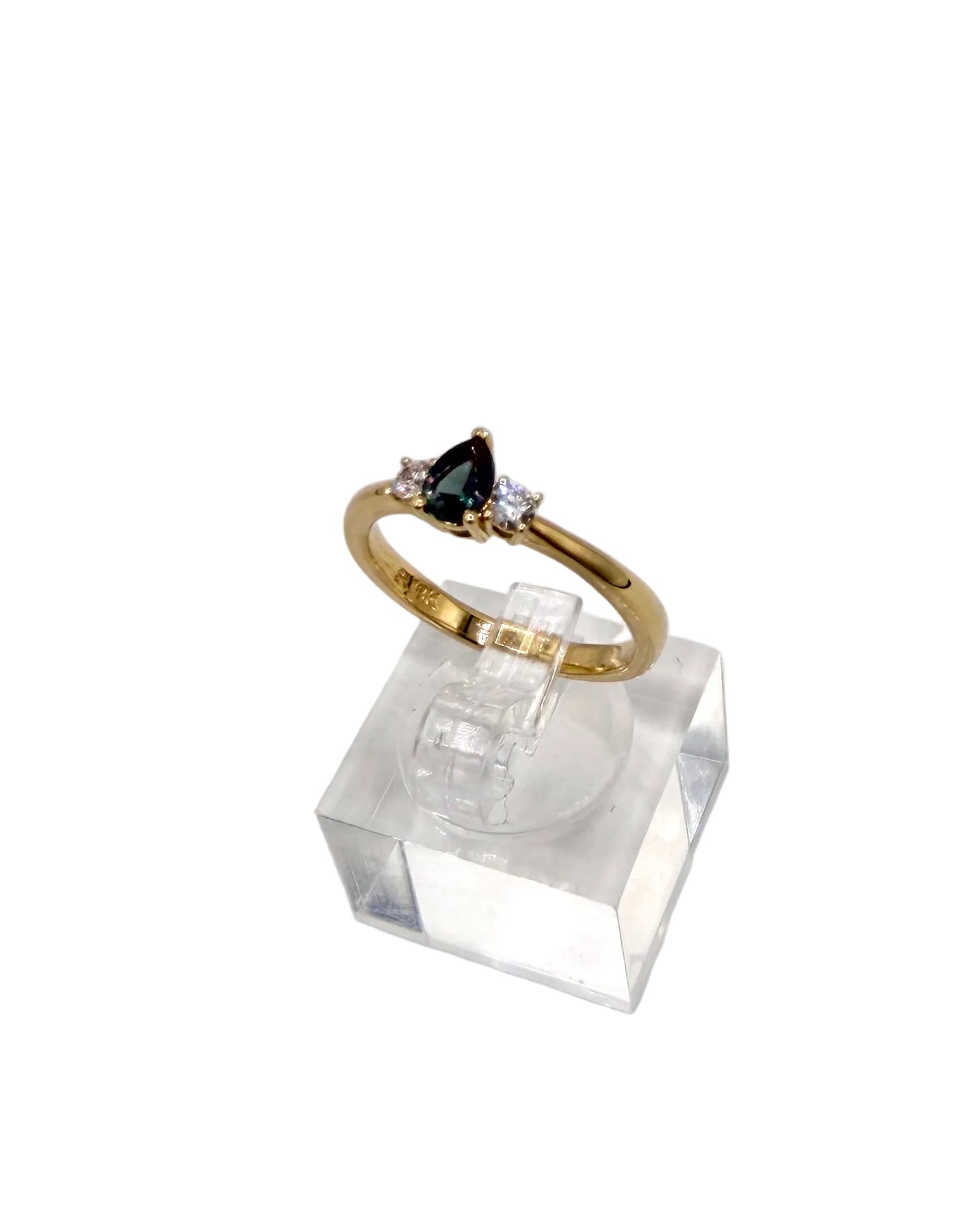 Dainty IGI Pear Shaped Alexandrite Ring
