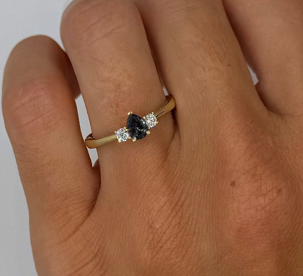 Dainty IGI Pear Shaped Alexandrite Ring