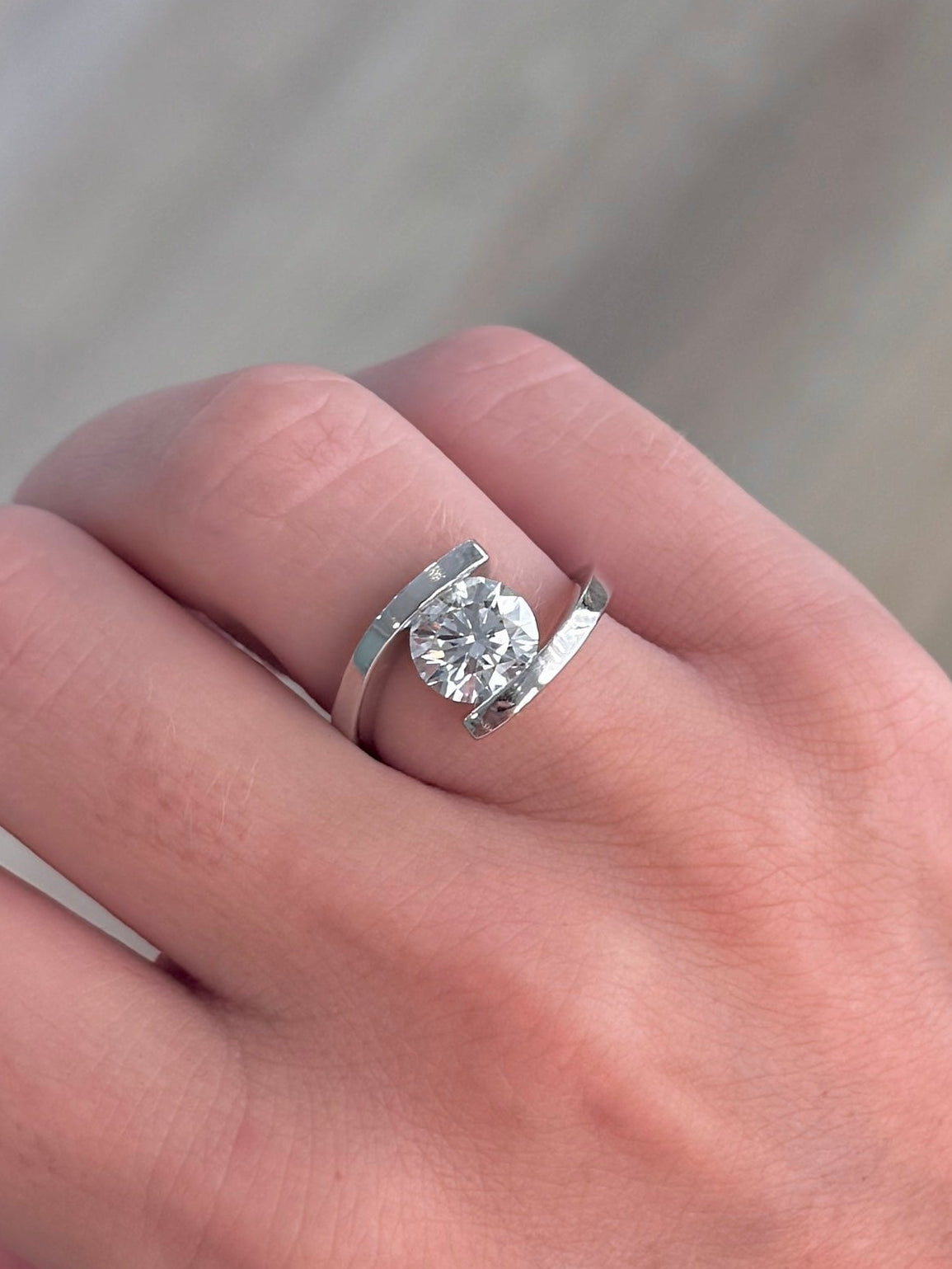Bypass Ring - 2ct Lab Diamond - IGI Certified
