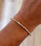 Four Station Diamond Flexi Bangle
