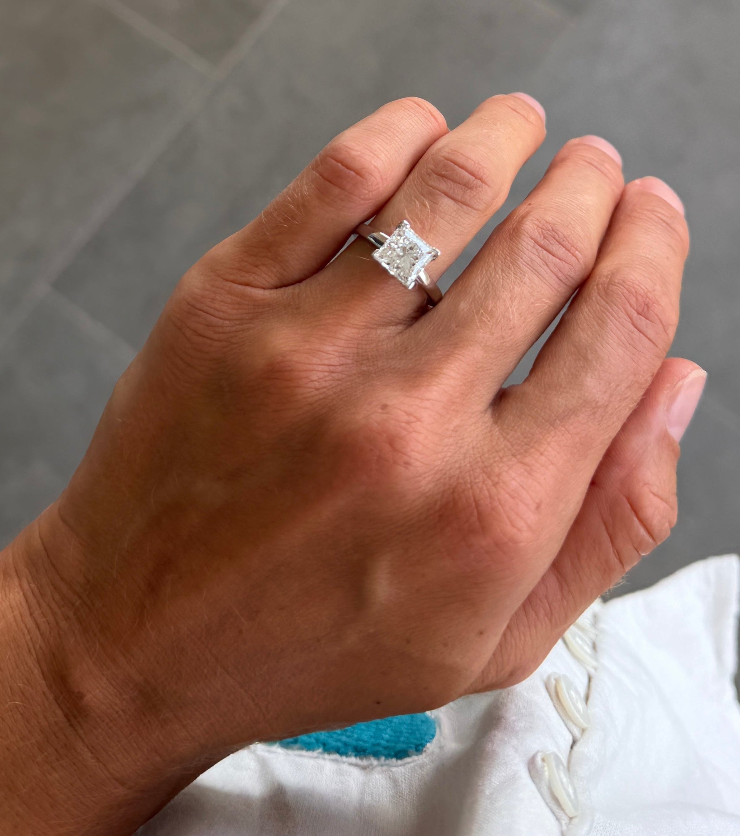 Princess Cut Solitaire Ring - 3ct IGI Certified Lab Grown Diamond