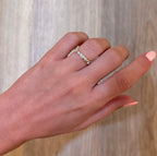 Partial Bezel Alternating Marquise & Round Diamond Ring