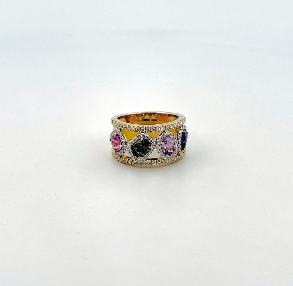 Mixed Color Sapphire Ring