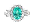 Paraíba Tourmaline Ring with Halo - GIA Certified Natural - 1.94cts