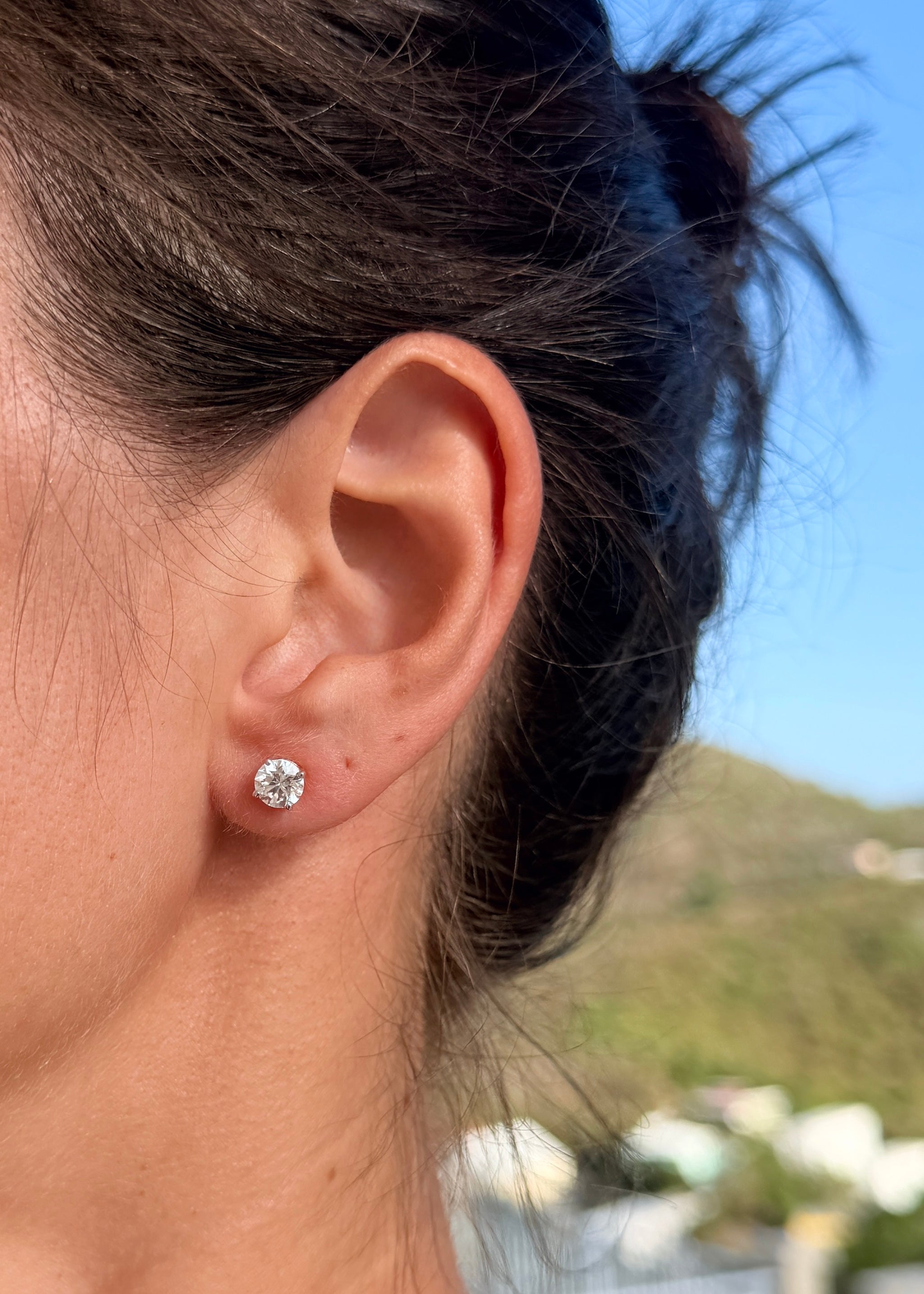 Round Lab Grown Diamond Studs - 1.5 ct