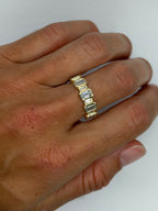 Alternating Emerald Cut Lab Diamond Ring