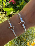 Sterling Silver Bracelet with 14kt Gold J Hook and Wrap