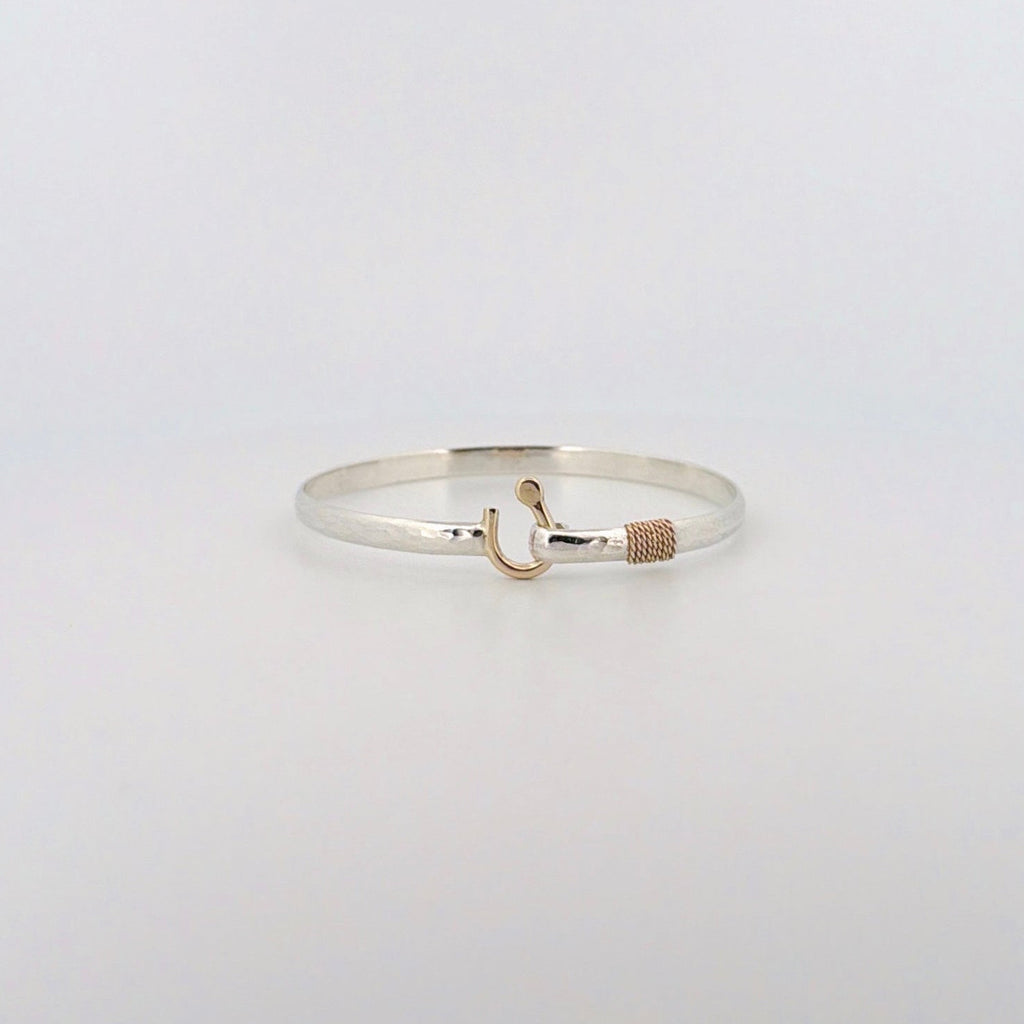 Sterling Silver St John Hook Bracelet with 14kt Gold J Hook and Wrap - 3mm, 4mm, and 5mm