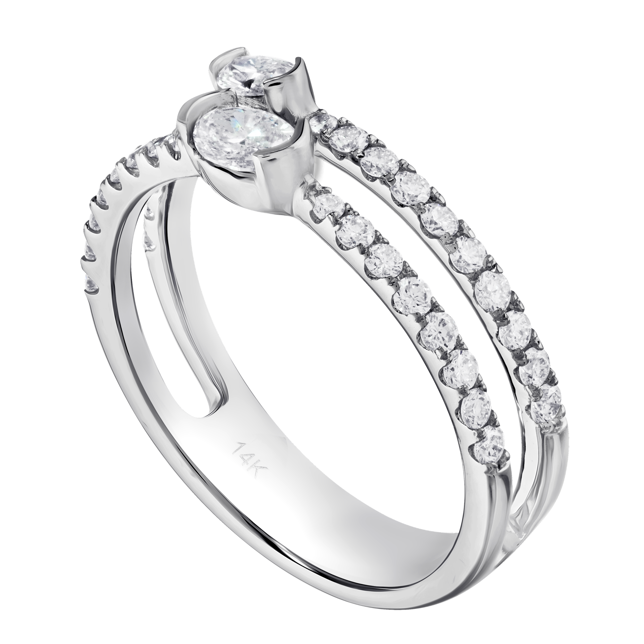 Double Band Diamond Ring