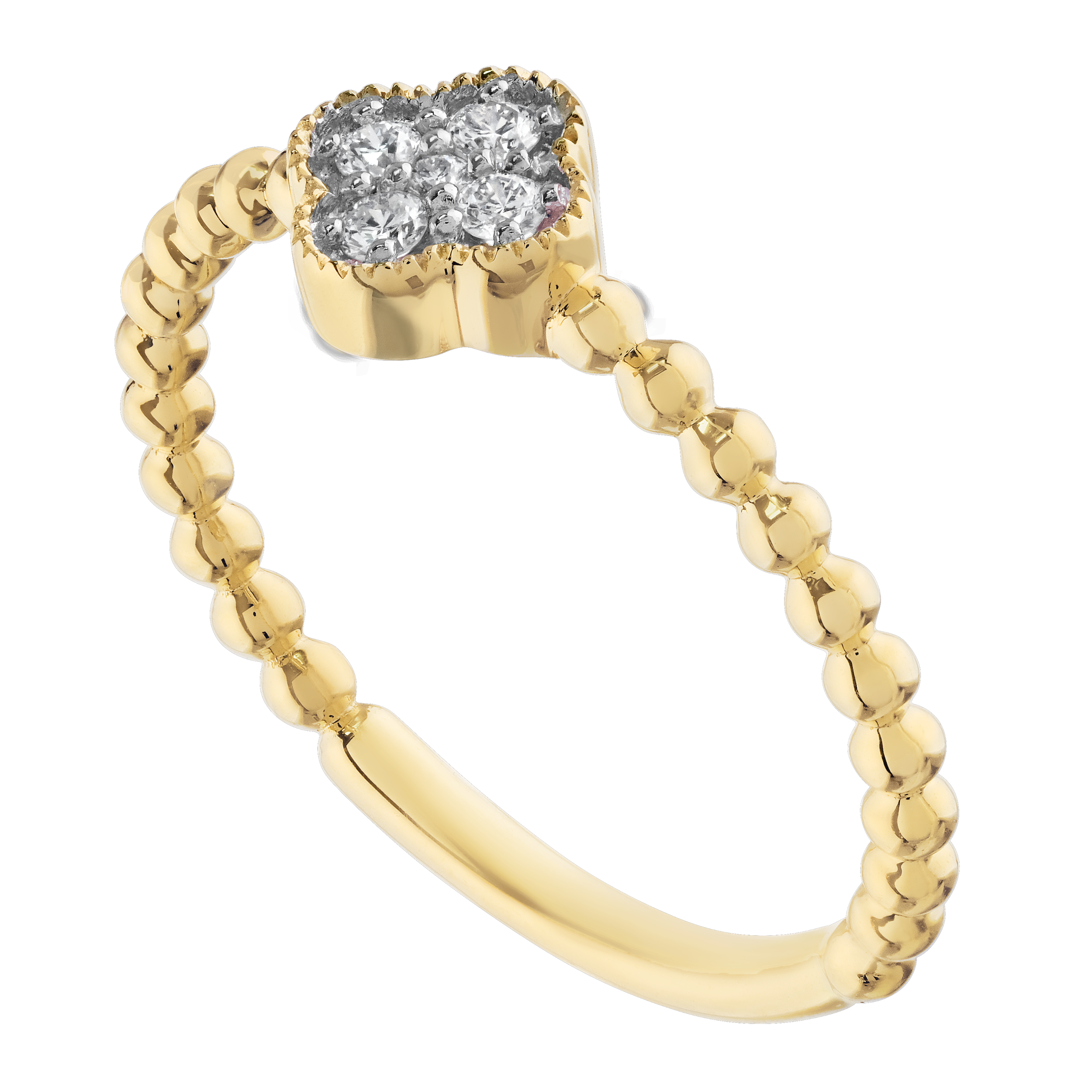 Dainty Clover Diamond Ring