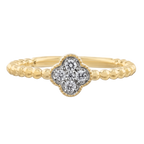 Dainty Clover Diamond Ring