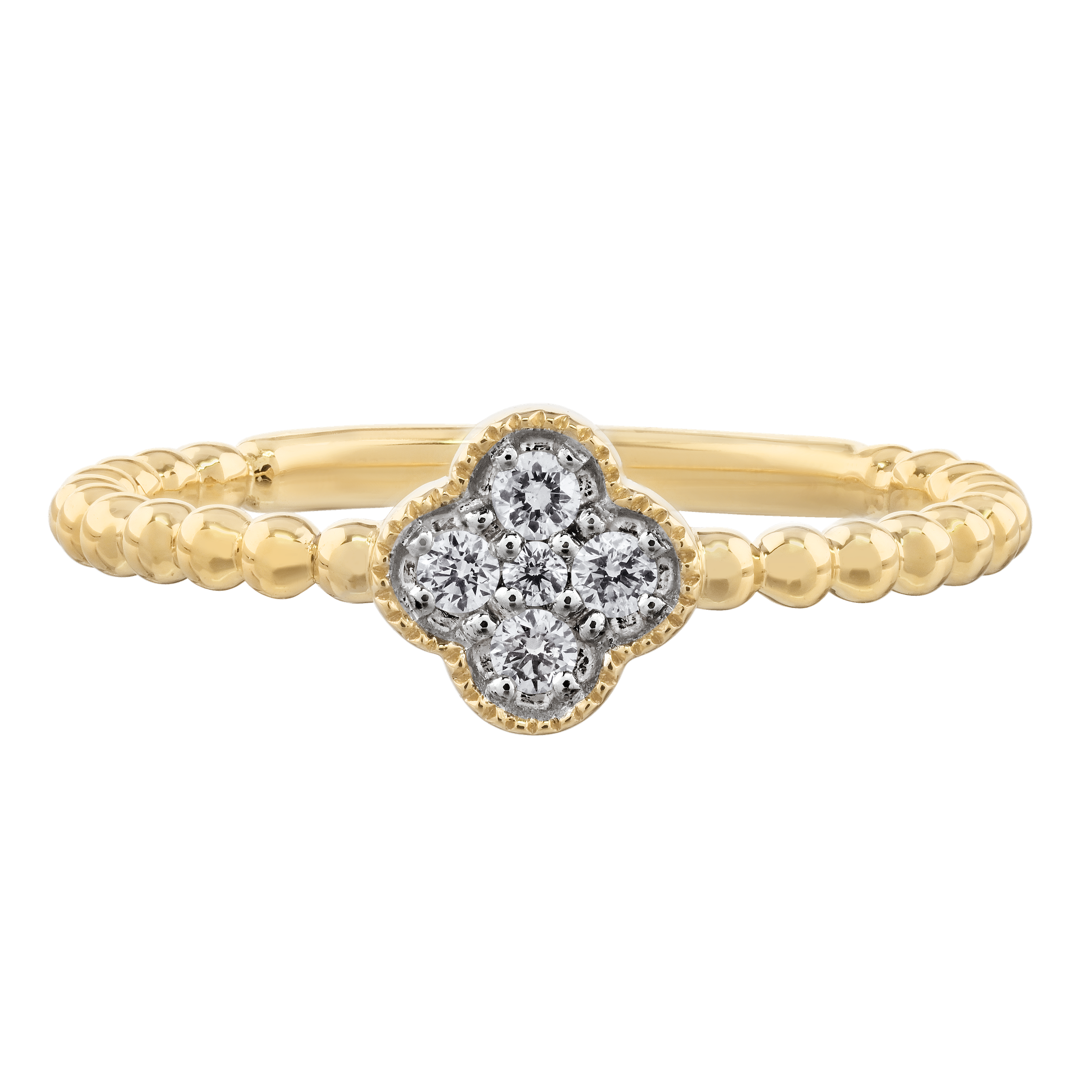 Dainty Clover Diamond Ring