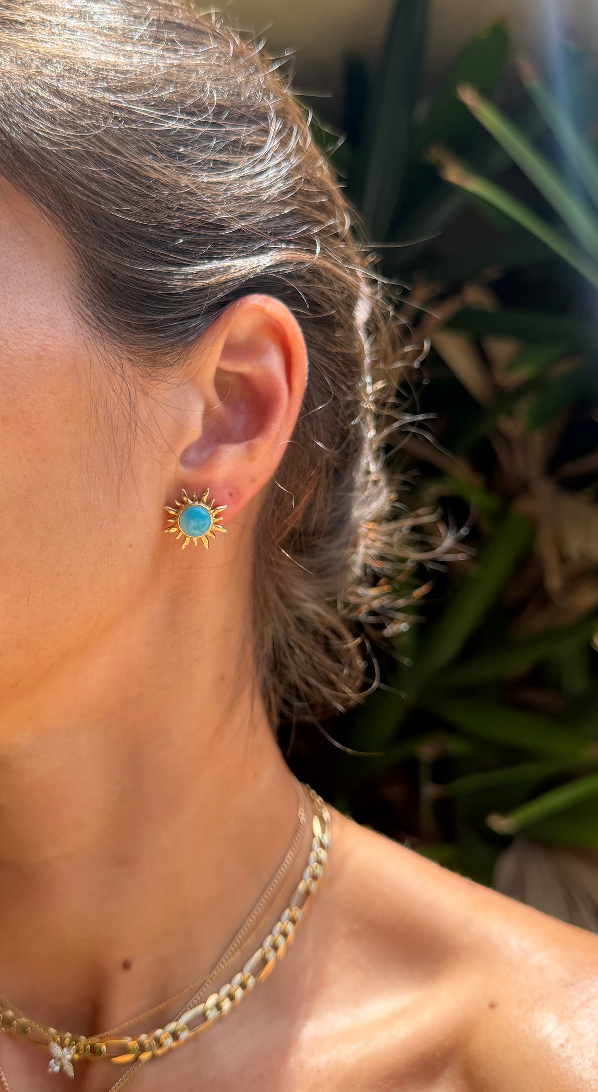 Larimar Sunburst Earrings