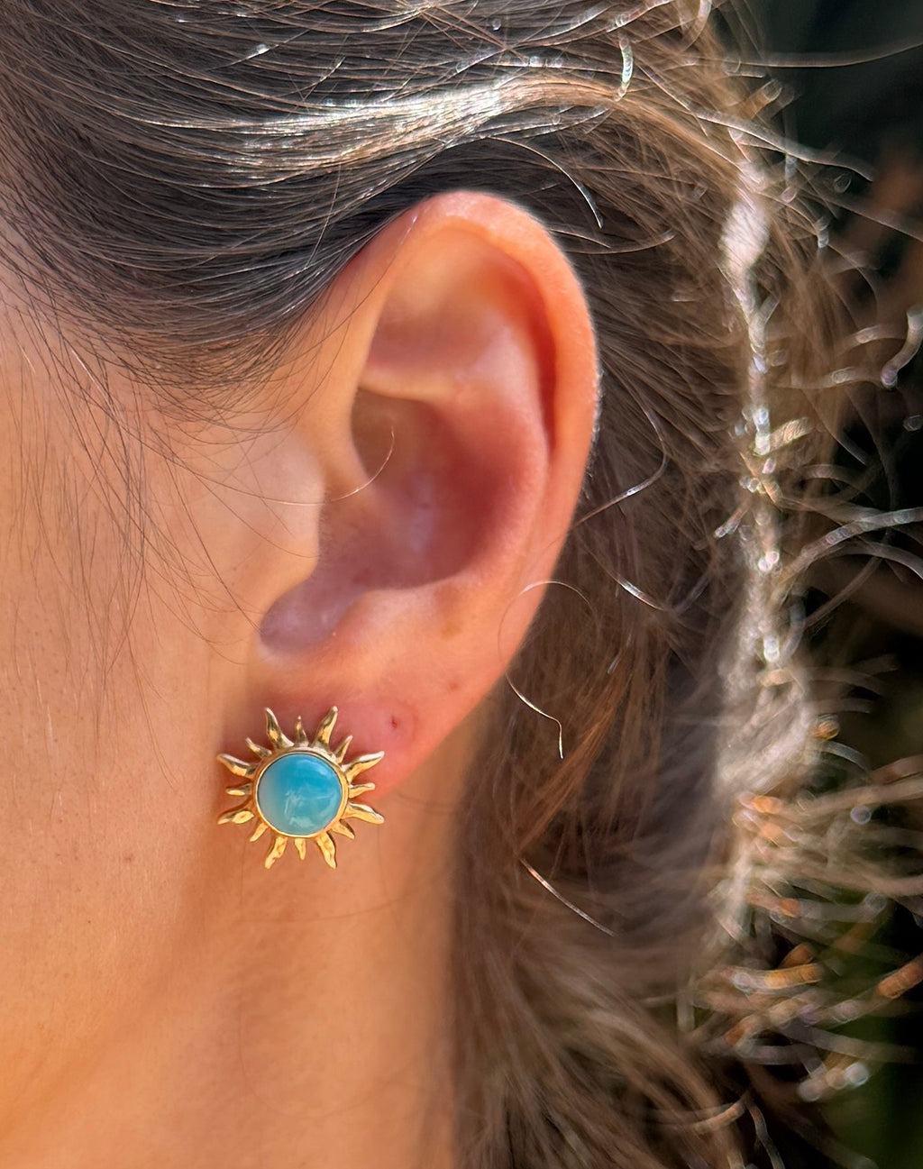 Larimar Sunburst Earrings