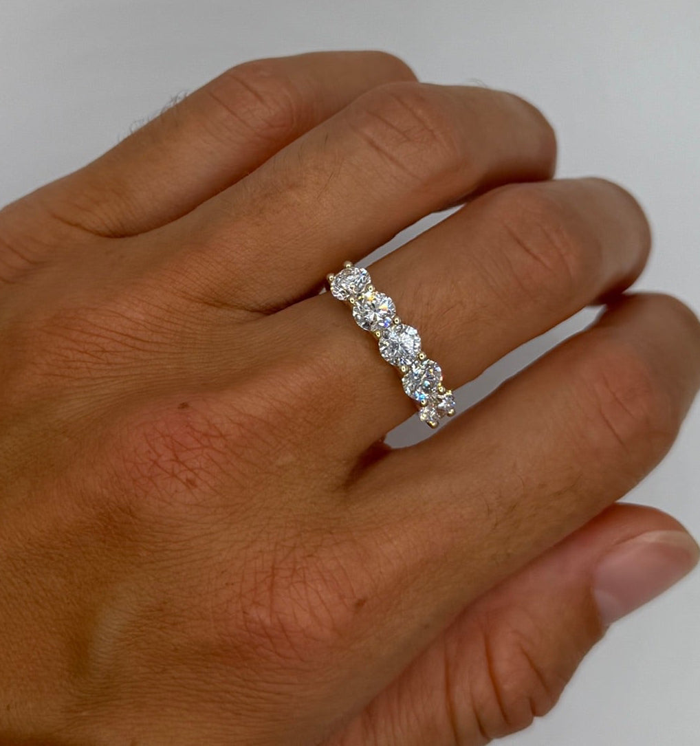 Round Brilliant Half Eternity Lab Diamond Ring