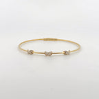 Pavé Diamond Triple Knot Station Flexible Bangle Bracelet