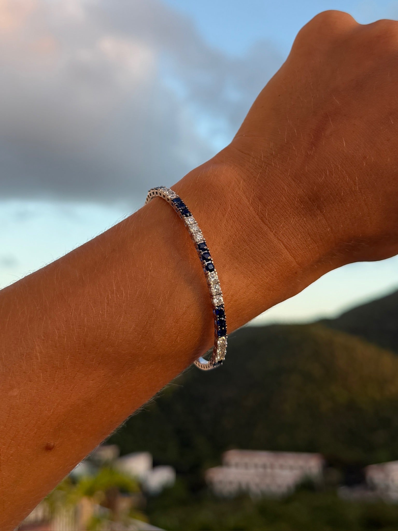 Sapphire & Diamond Flexi Bangle