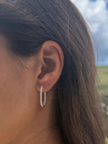 Elongated "in and out" Lab Diamond Hoops