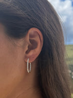 Elongated "in and out" Lab Diamond Hoops