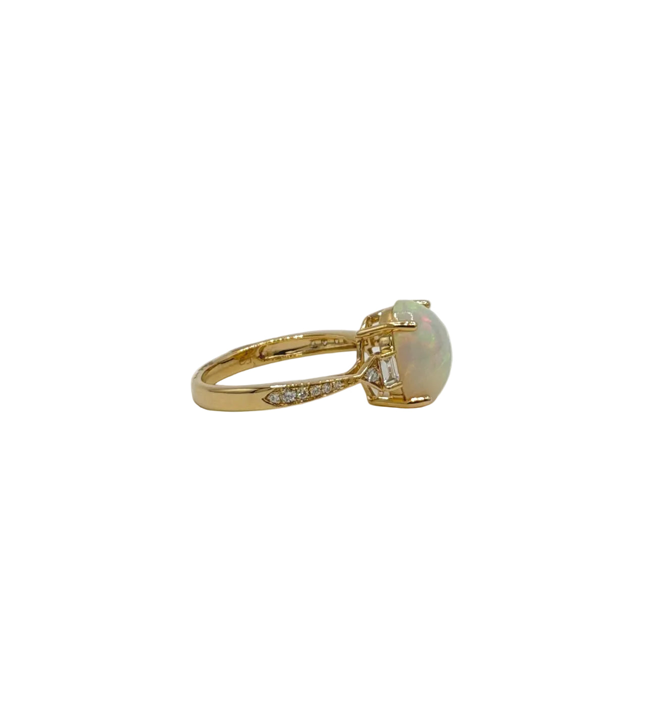Opal Cocktail Ring with Baguettes