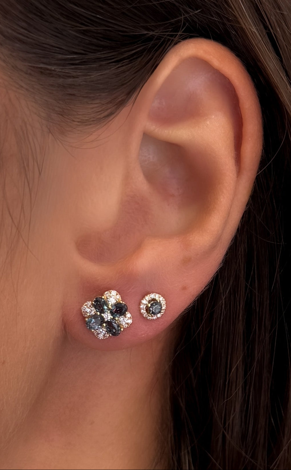 Alexandrite Flower Studs