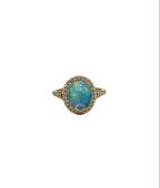 Opal Cocktail Ring with Diamond Halo