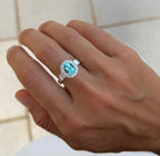 Paraíba Tourmaline Ring with Halo - GIA Certified Natural - 1.94cts