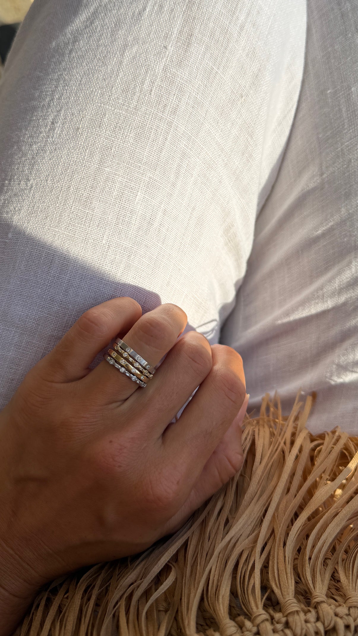 Dainty Flush Round Diamond Band