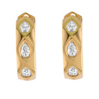 Faceted Pear Diamond Hoops