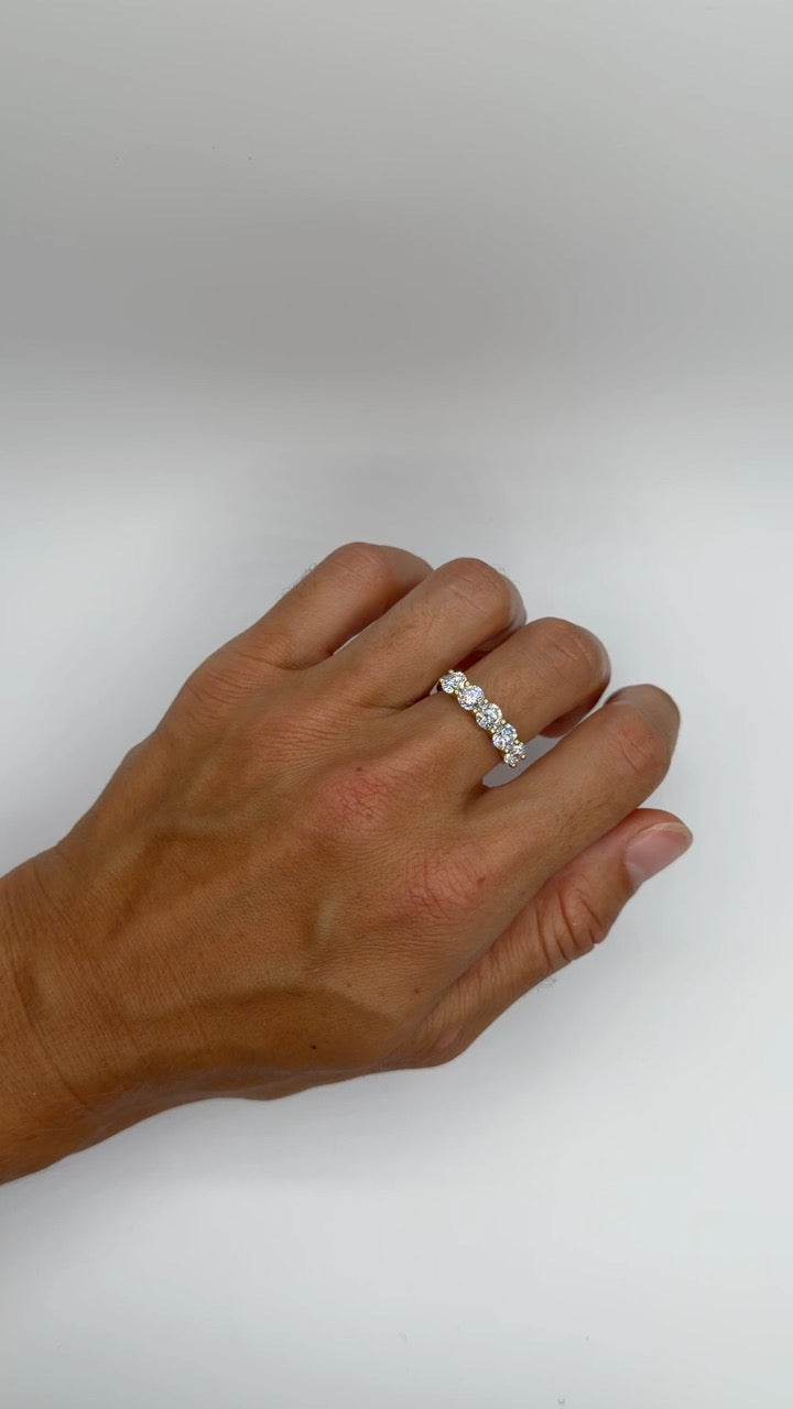 Round Brilliant Half Eternity Lab Diamond Ring