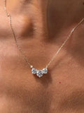 Diamond Trio Pendant Necklace - Lab
