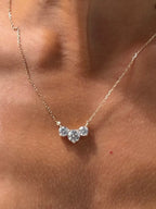 Diamond Trio Pendant Necklace - Lab