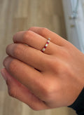Ruby and White Diamond Band Ring