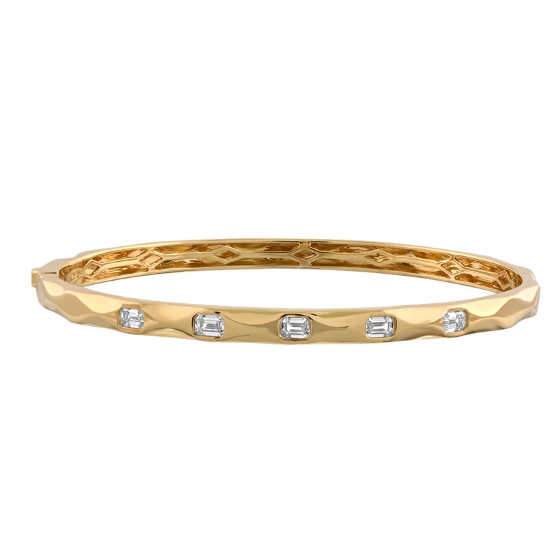 Flush Emerald Cut Diamond Bangle - PREORDER
