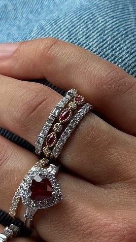 Marquise Ruby Stacking Ring - PREORDER