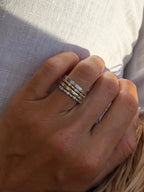 Baguette and Round Dainty Diamond Ring