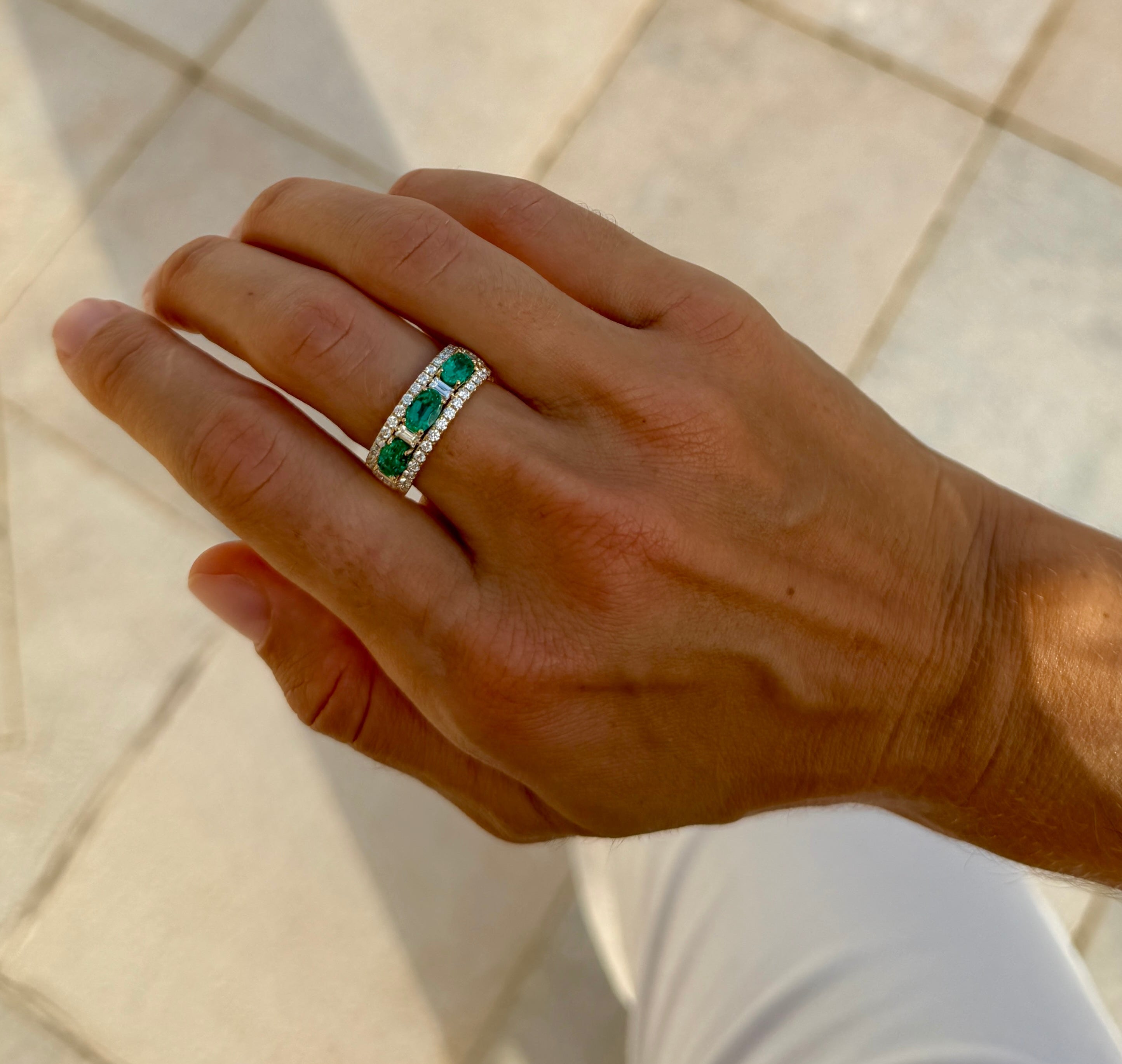Emerald and Diamond Statement Band