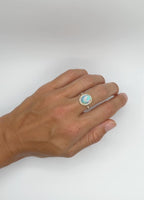 Opal Cocktail Ring with Diamond Halo